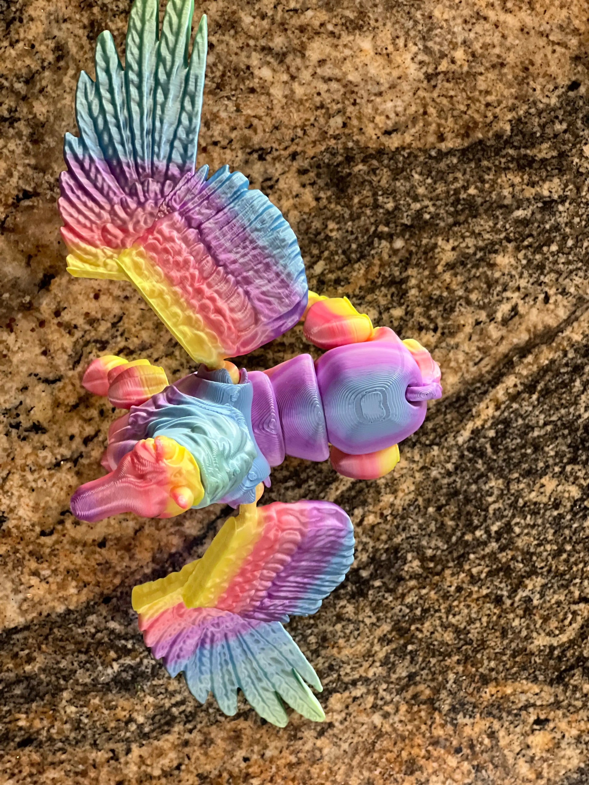 Rainbow Silk Flexi Pegasus Pink Poodle Designz