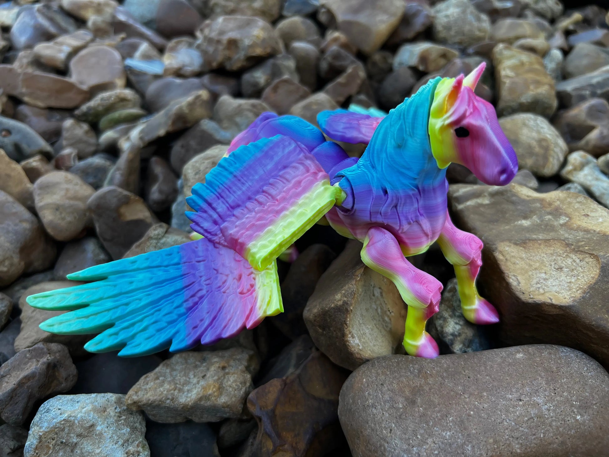 Rainbow Silk Flexi Pegasus Pink Poodle Designz