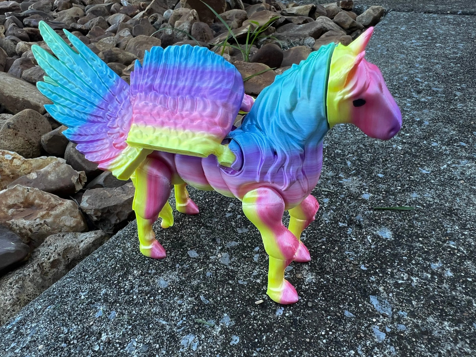 Rainbow Silk Flexi Pegasus Pink Poodle Designz