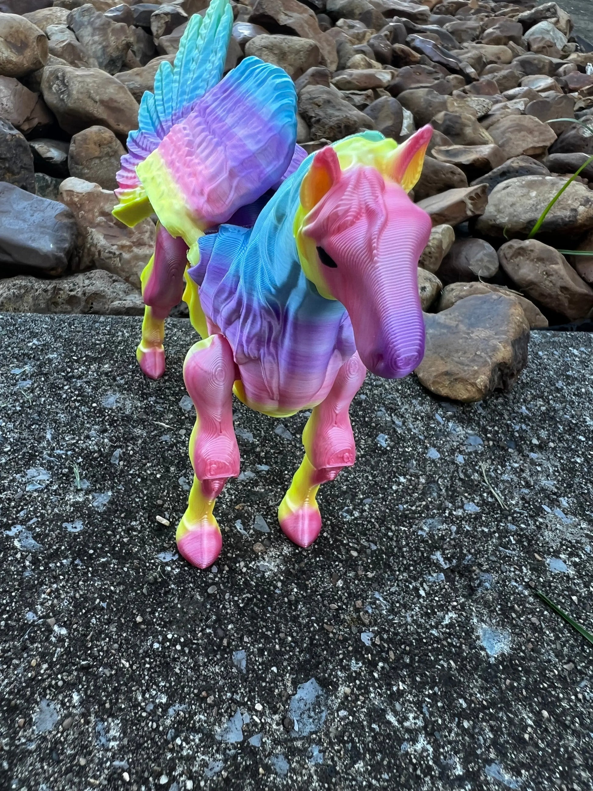 Rainbow Silk Flexi Pegasus Pink Poodle Designz