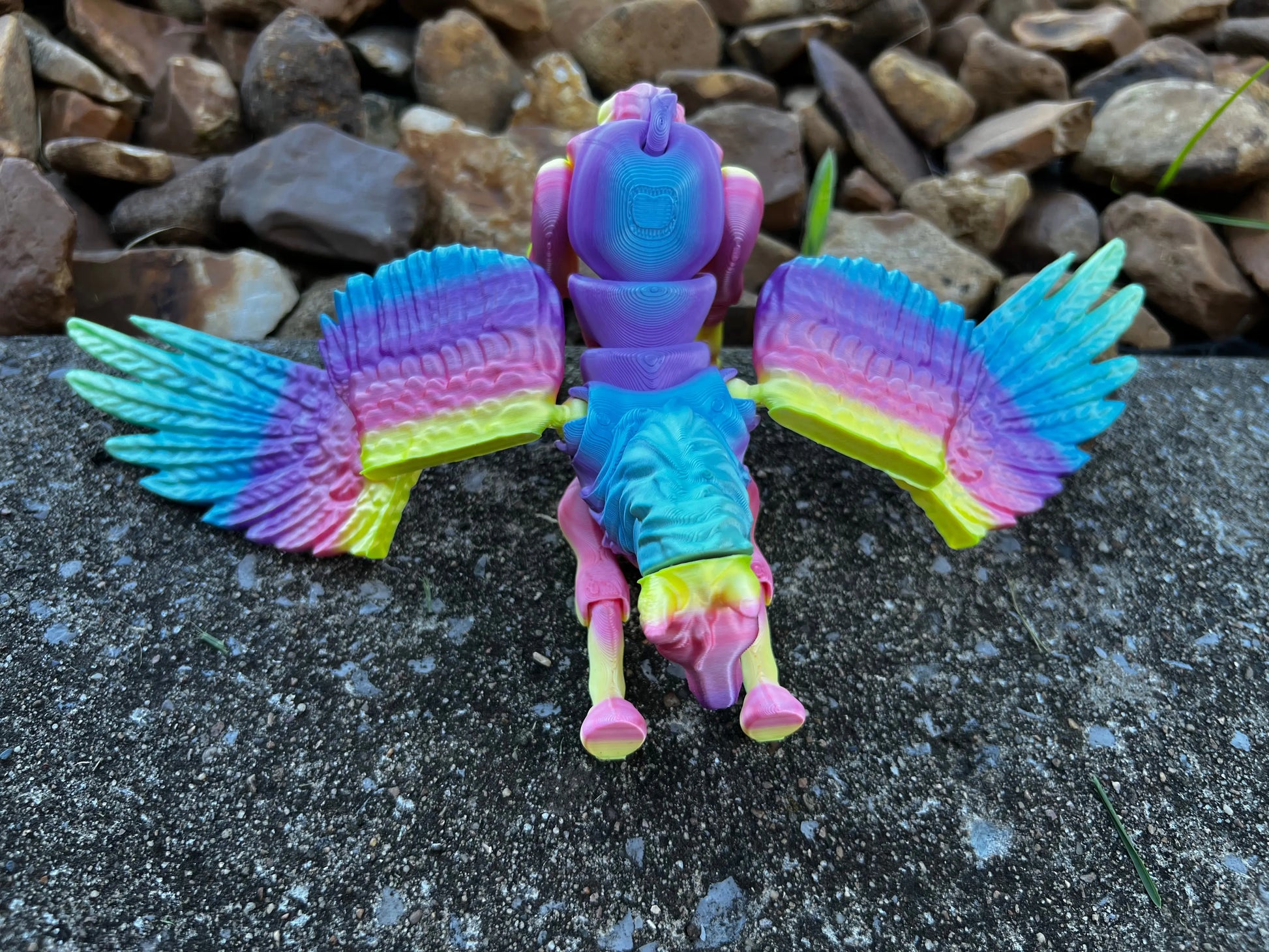 Rainbow Silk Flexi Pegasus Pink Poodle Designz