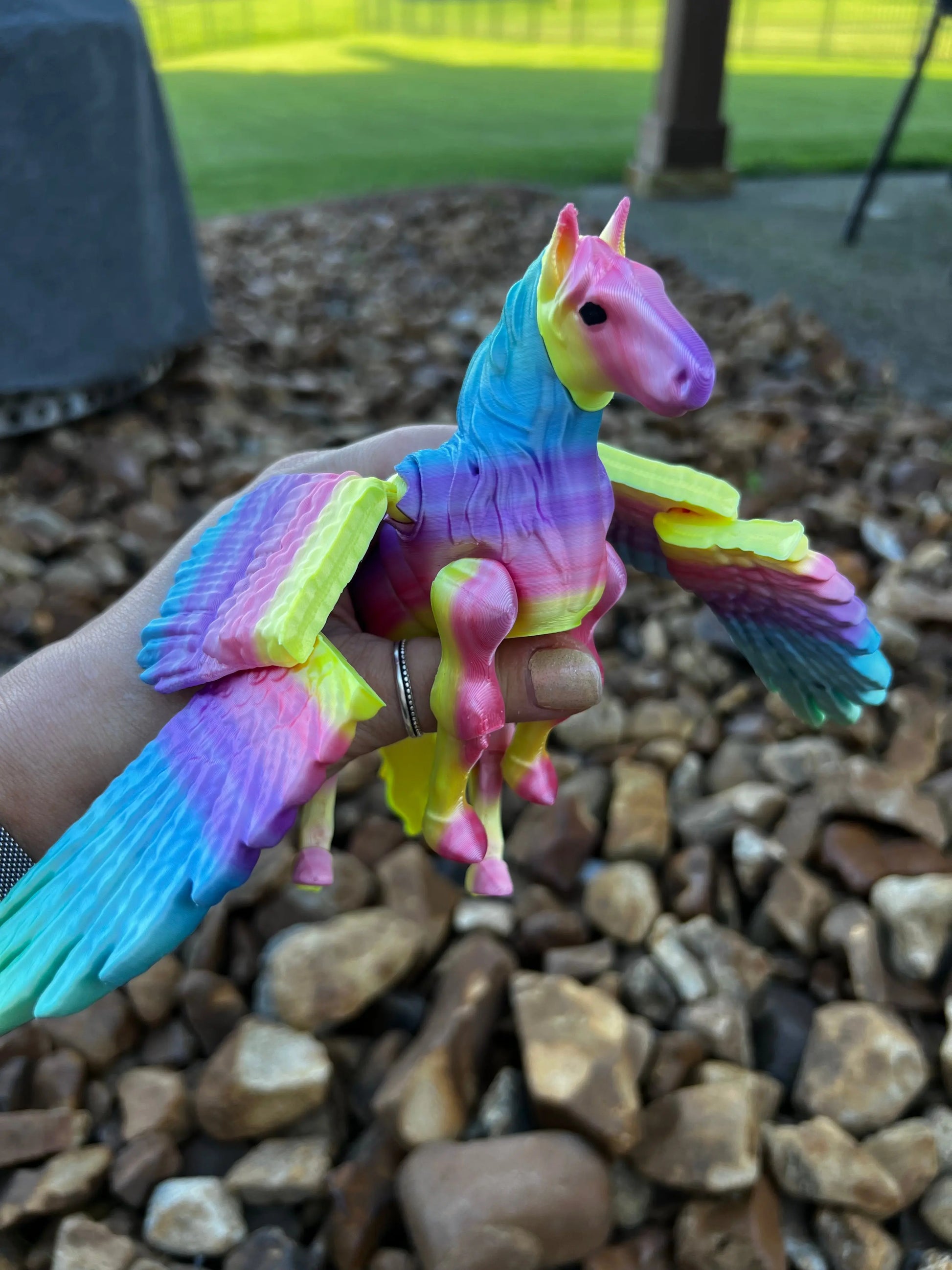 Rainbow Silk Flexi Pegasus Pink Poodle Designz