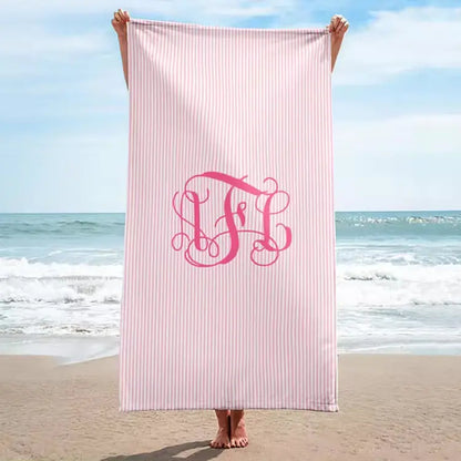 Seersucker Beach Towels Pink Poodle Designz