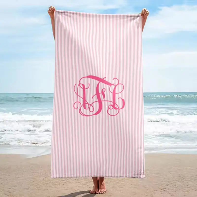 Seersucker Beach Towels Pink Poodle Designz