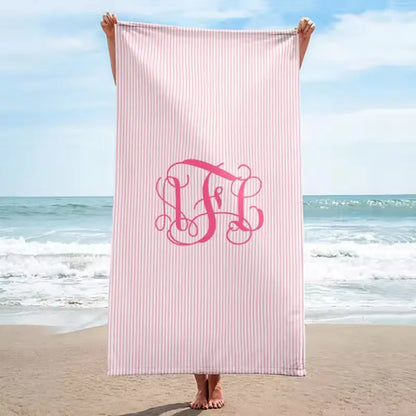 Seersucker Beach Towels Pink Poodle Designz