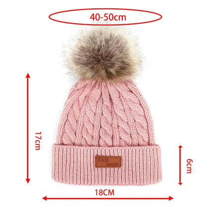 Toddlers Double Pom Pom Beanie Pink Poodle Designz