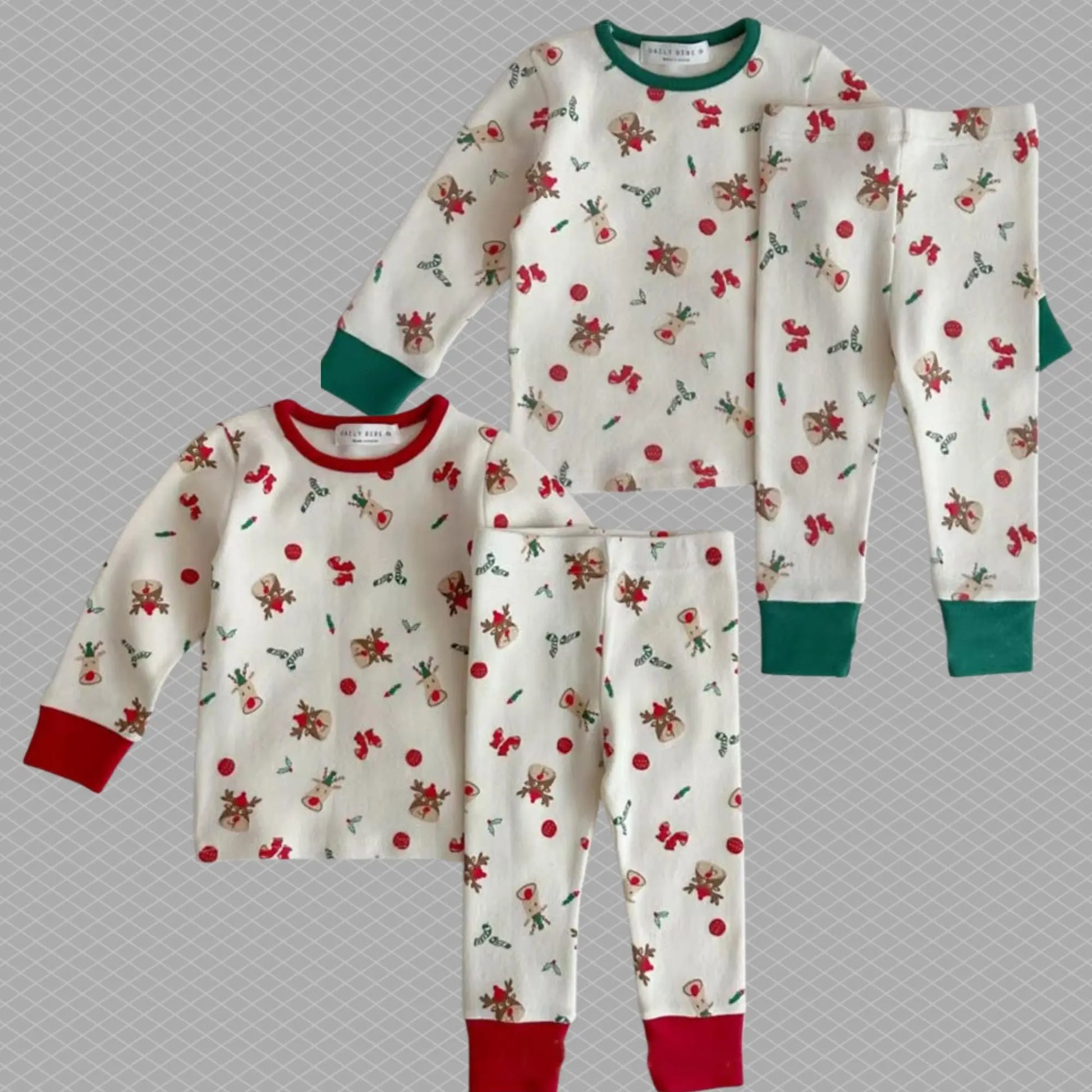 Unisex Christmas 2pc Pajamas Pink Poodle Designz