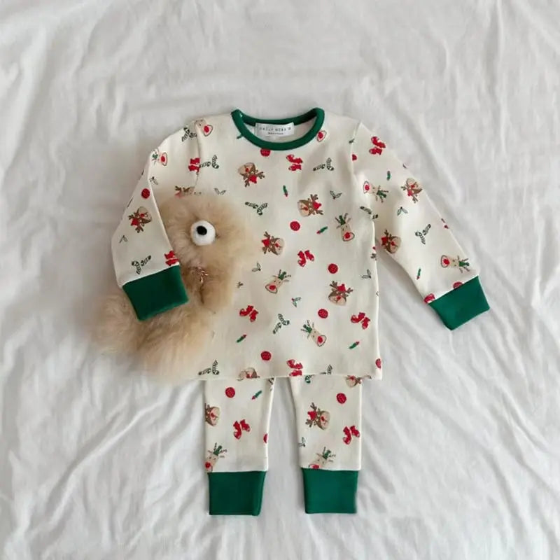 Unisex Christmas 2pc Pajamas Pink Poodle Designz