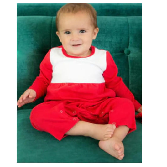 Unisex Color Block Long Romper Pink Poodle Designz