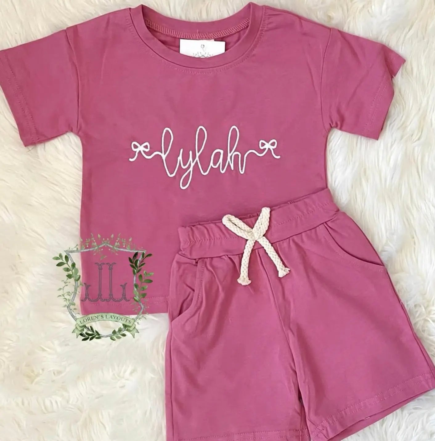 Unisex Cotton Short Sets Pink Poodle Designz