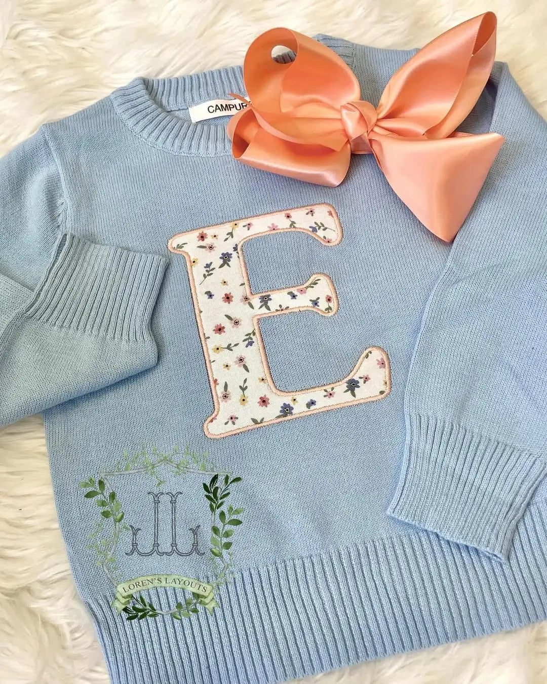Unisex Kids Crewneck Cotton Knit Long Sleeve Sweaters Pink Poodle Designz