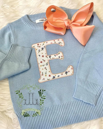 Unisex Kids Crewneck Cotton Knit Long Sleeve Sweaters Pink Poodle Designz