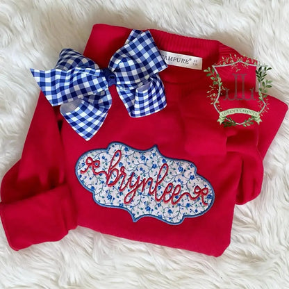 Unisex Kids Crewneck Cotton Knit Long Sleeve Sweaters Pink Poodle Designz