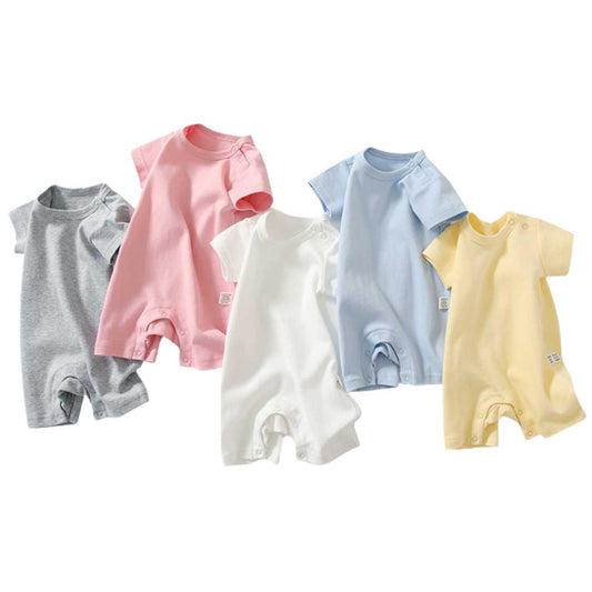Unisex Knit Newborn Short Sleeve Romper Pink Poodle Designz