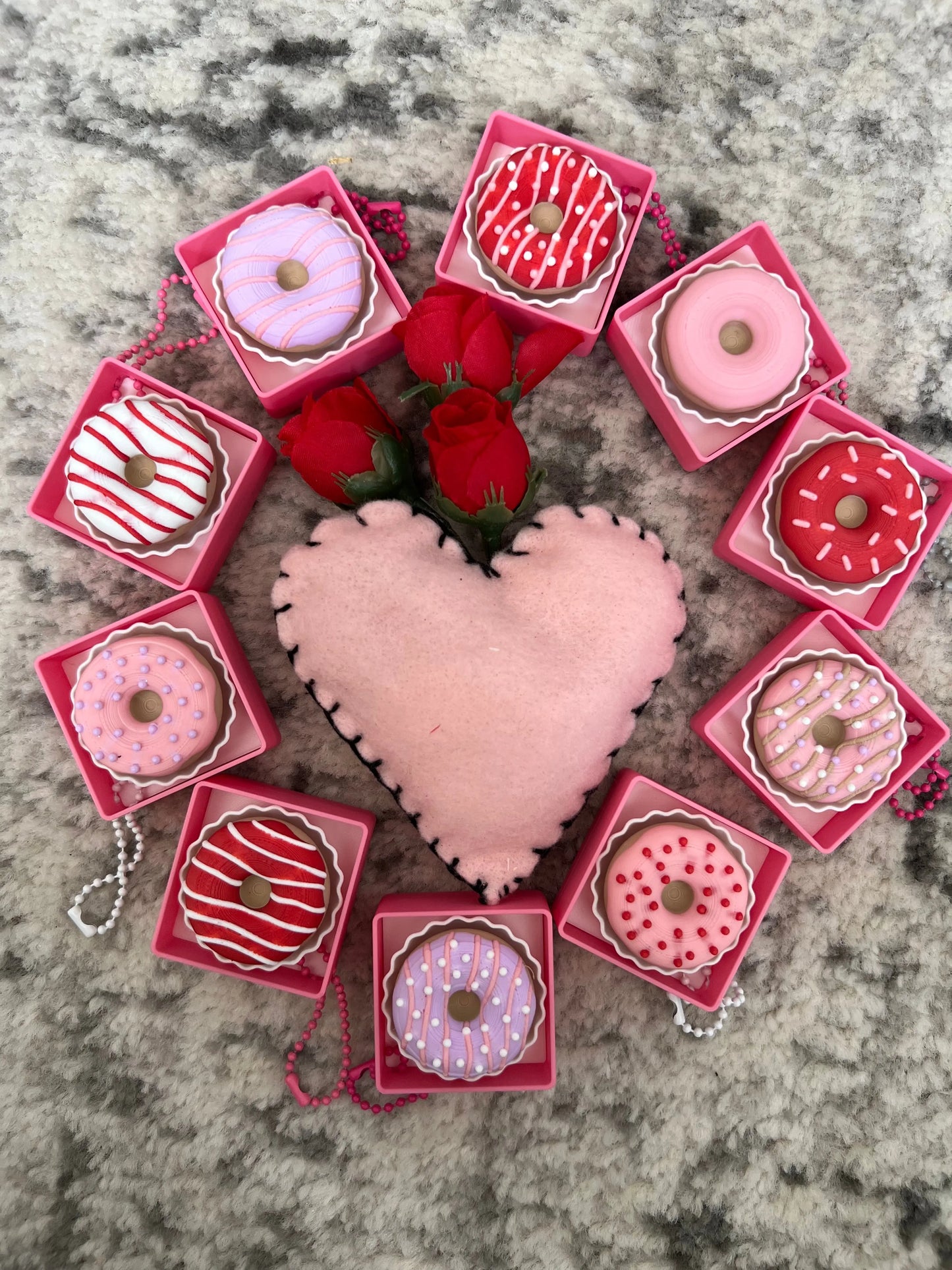 Valentine Donut Clickers Pink Poodle Designz