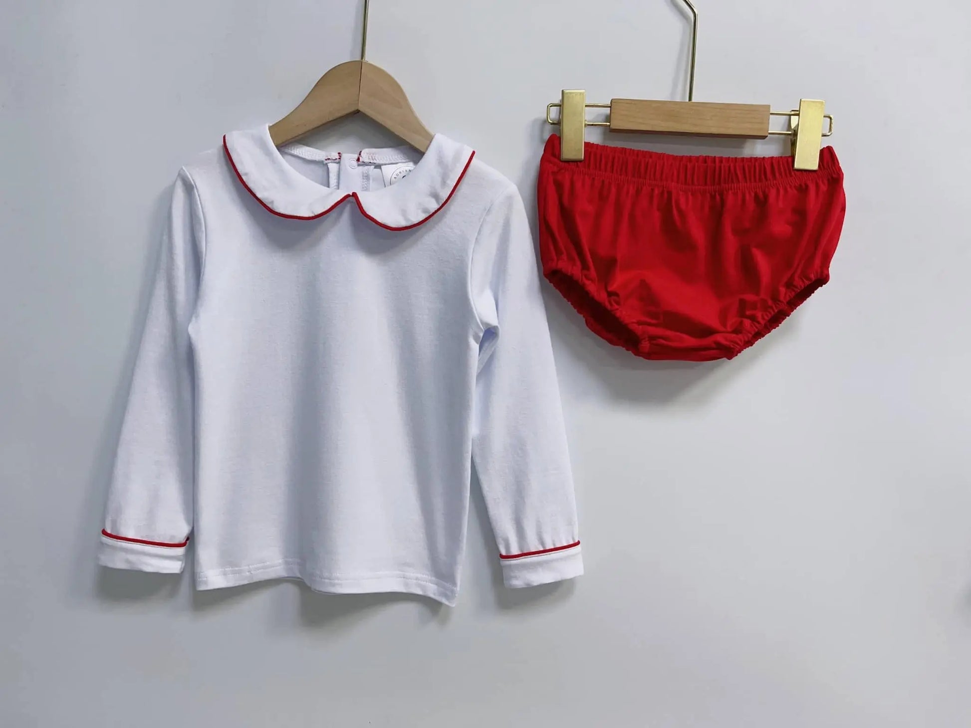 Infant Boy’s Red/White Diaper Set Adriana's Blanks