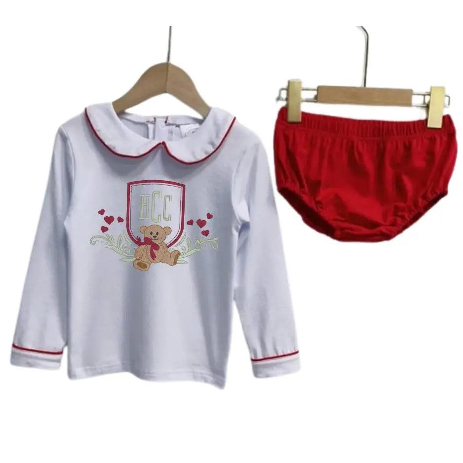 Infant Boy’s Red/White Diaper Set Adriana's Blanks