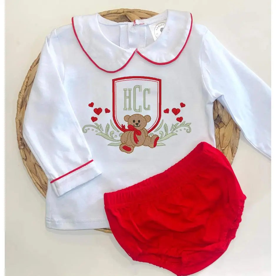 Infant Boy’s Red/White Diaper Set Adriana's Blanks