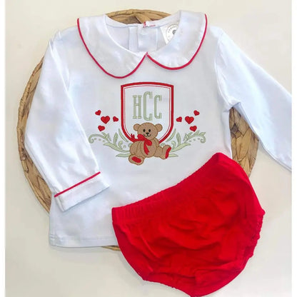 Infant Boy’s Red/White Diaper Set Adriana's Blanks