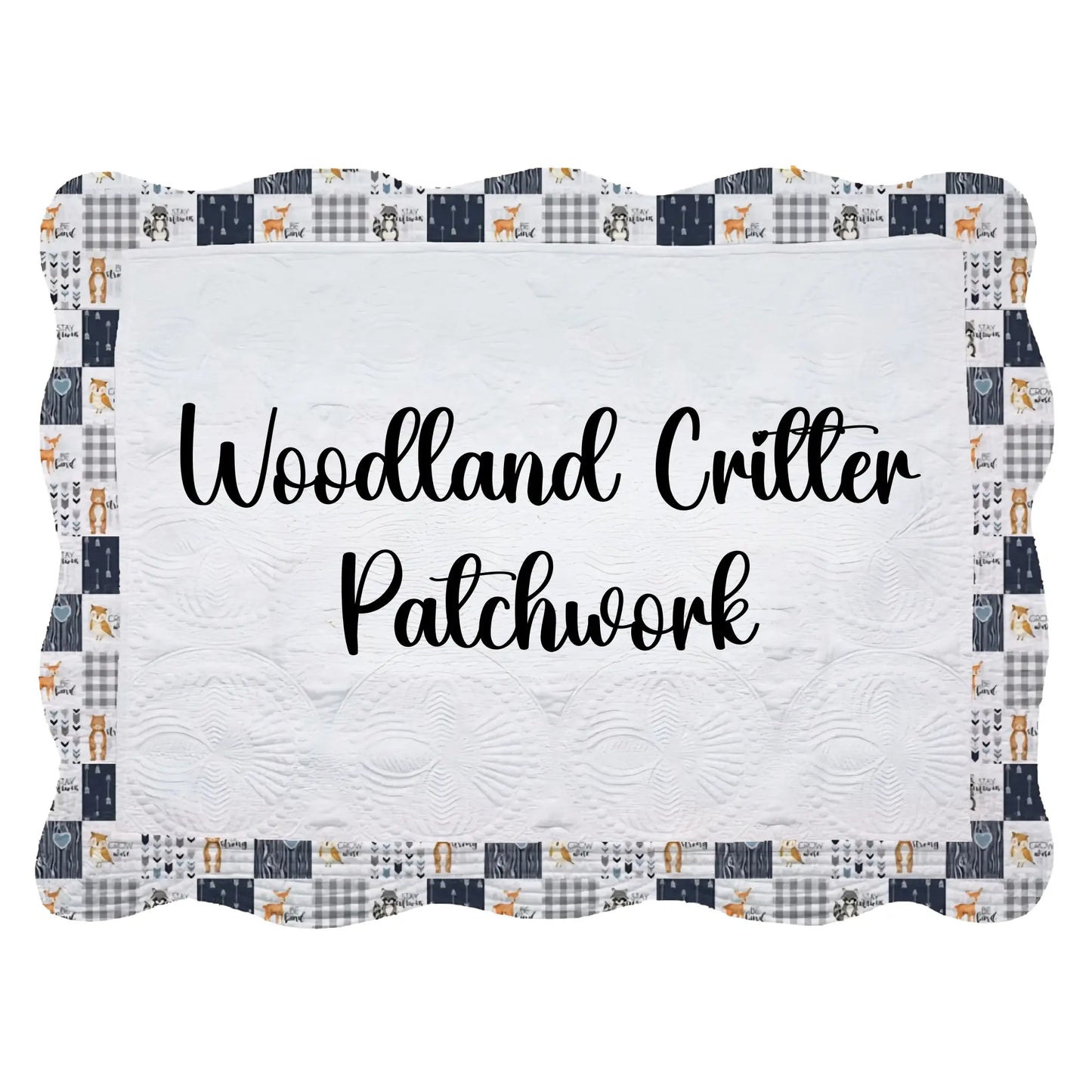 White Heirloom Quilt With Decorative Patterned Trim pinkpoodledesignz