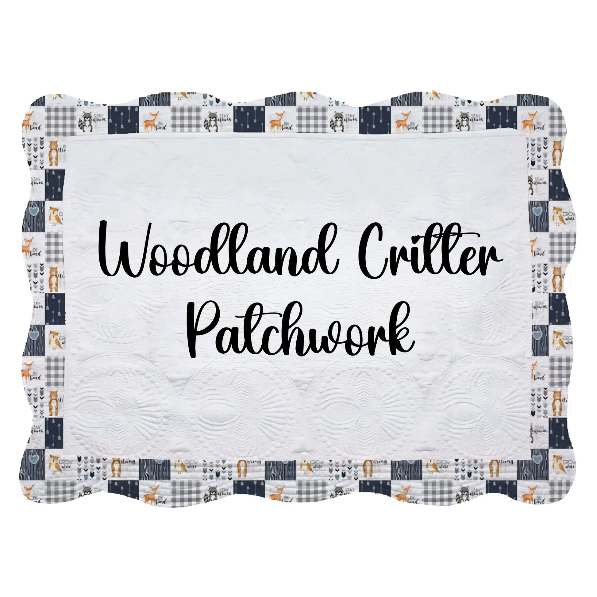 White Heirloom Quilt With Decorative Patterned Trim pinkpoodledesignz