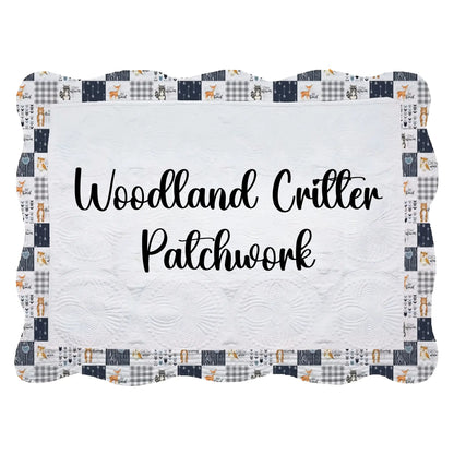 White Heirloom Quilt With Decorative Patterned Trim pinkpoodledesignz