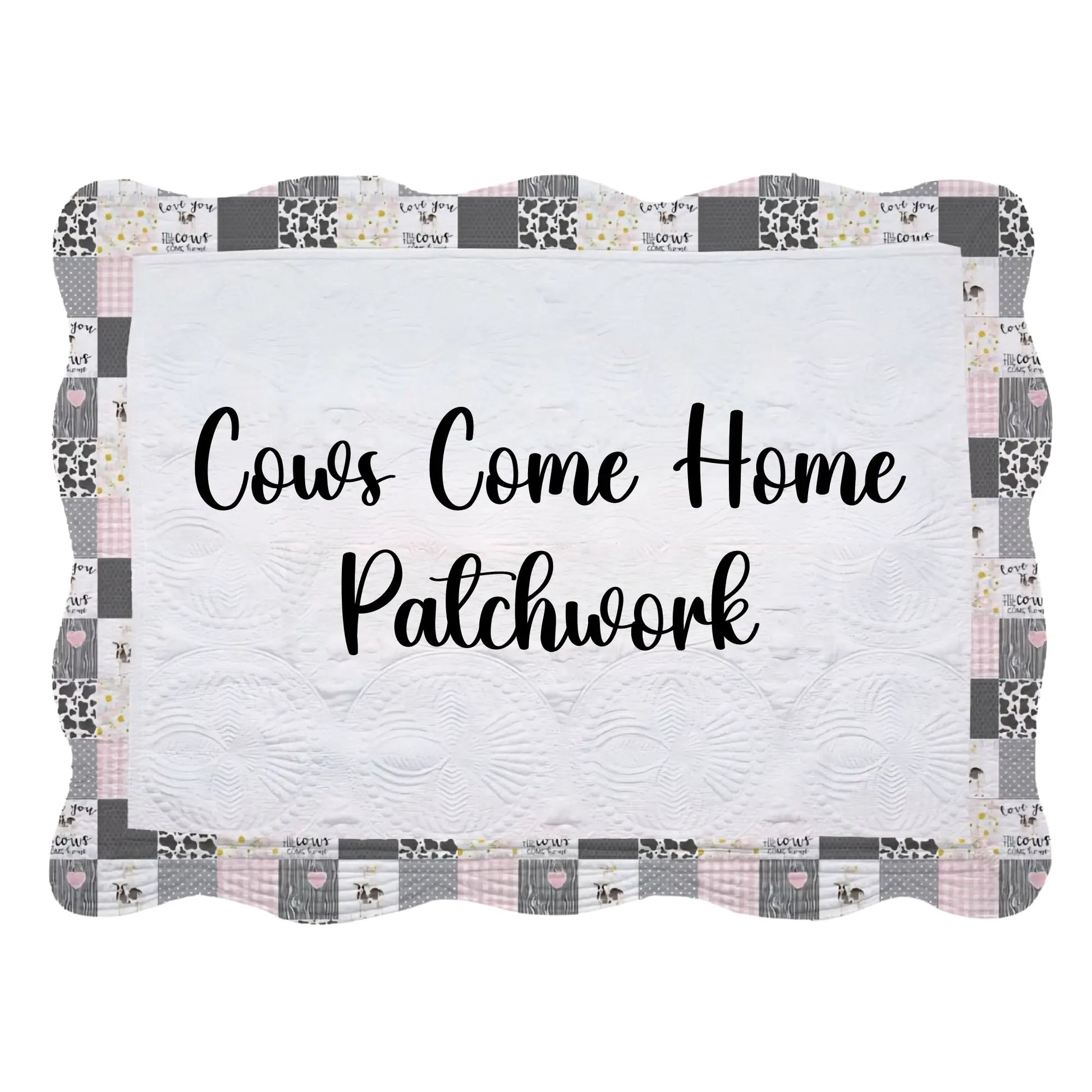 White Heirloom Quilt With Decorative Patterned Trim pinkpoodledesignz