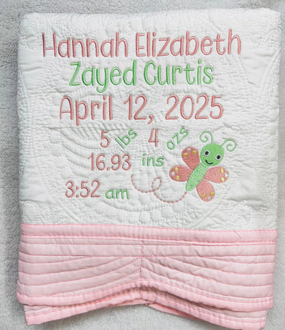 White Heirloom Quilt With Decorative Trim pinkpoodledesignz