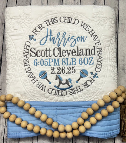 White Heirloom Quilt With Decorative Trim pinkpoodledesignz