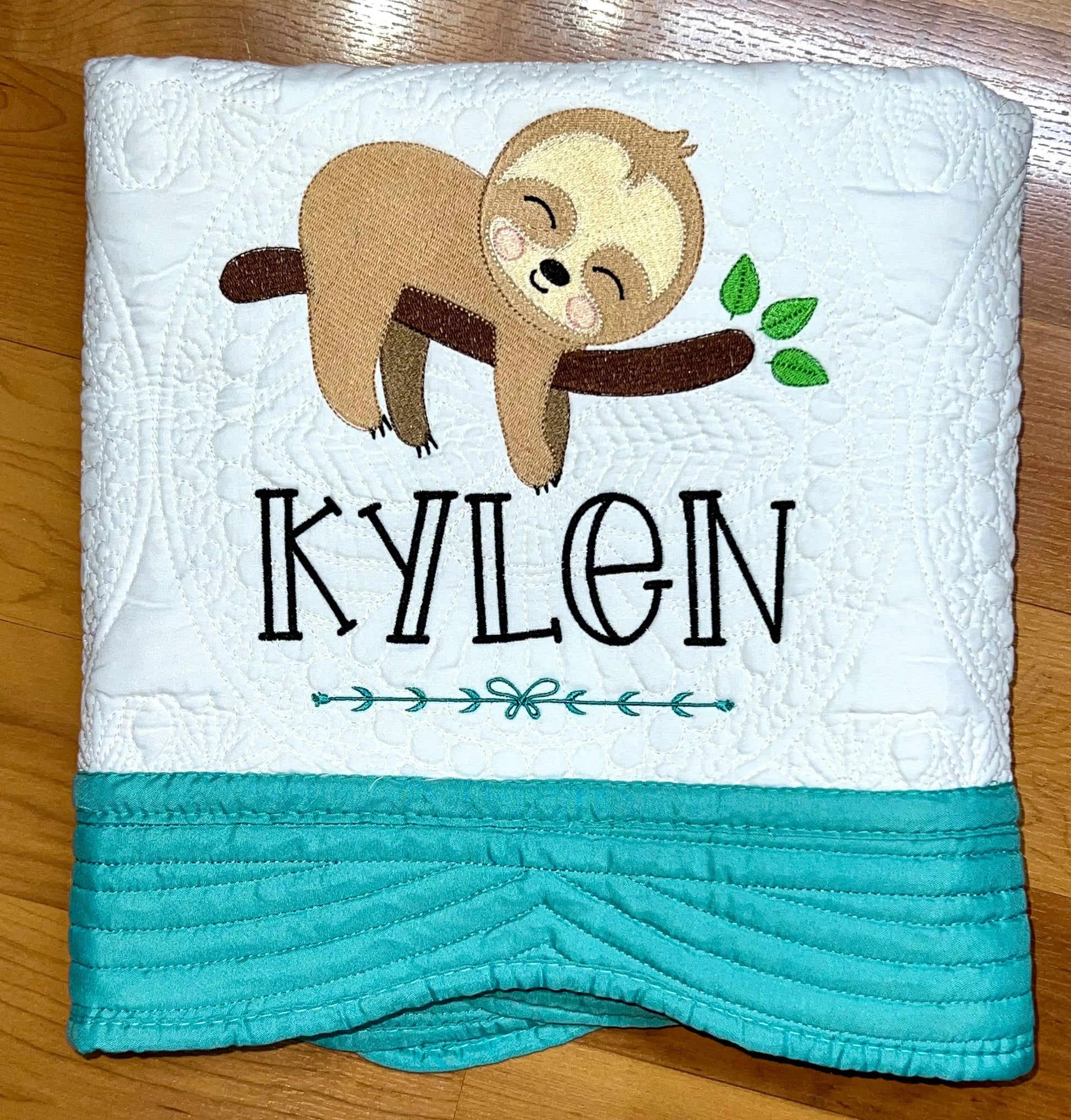 White Heirloom Quilt With Decorative Trim pinkpoodledesignz