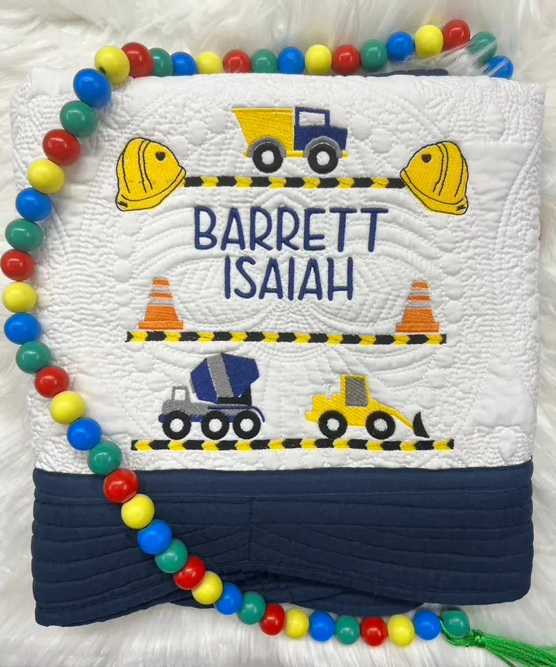 White Heirloom Quilt With Decorative Trim pinkpoodledesignz