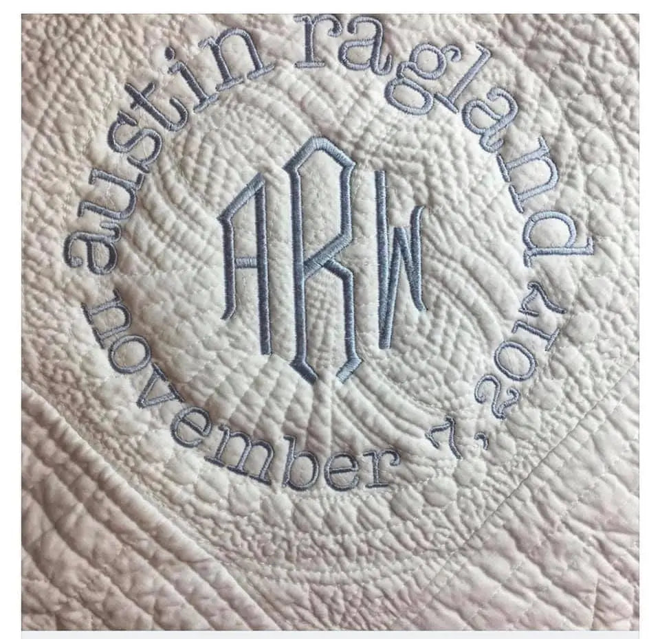 White Heirloom Quilt With Decorative Trim pinkpoodledesignz