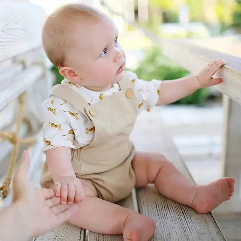 Baby Linen Sleeveless Sunsuit Pink Poodle Designz