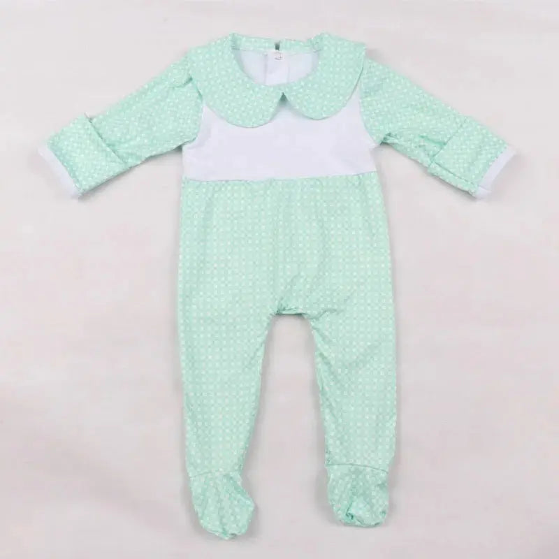 Wholesale Infant Plaid Footie Romper Pink Poodle Designz