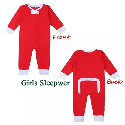 Drop seat Pajama Baby Zip Christmas Outfit Pajamas Red 1-Piece Knit Loungewear Pink Poodle Designz