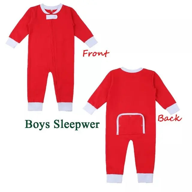 Drop seat Pajama Baby Zip Christmas Outfit Pajamas Red 1-Piece Knit Loungewear Pink Poodle Designz