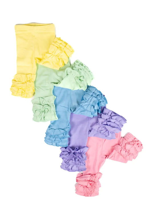 Girl's Solid Ruffle Icing Capris ARB Blanks