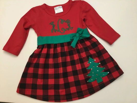 Girls Buffalo Plaid Christmas Dress Little Blanks