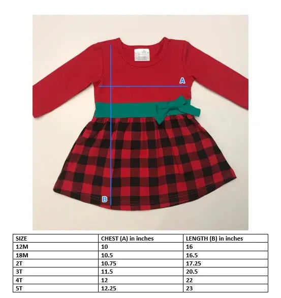 Girls Buffalo Plaid Christmas Dress Little Blanks