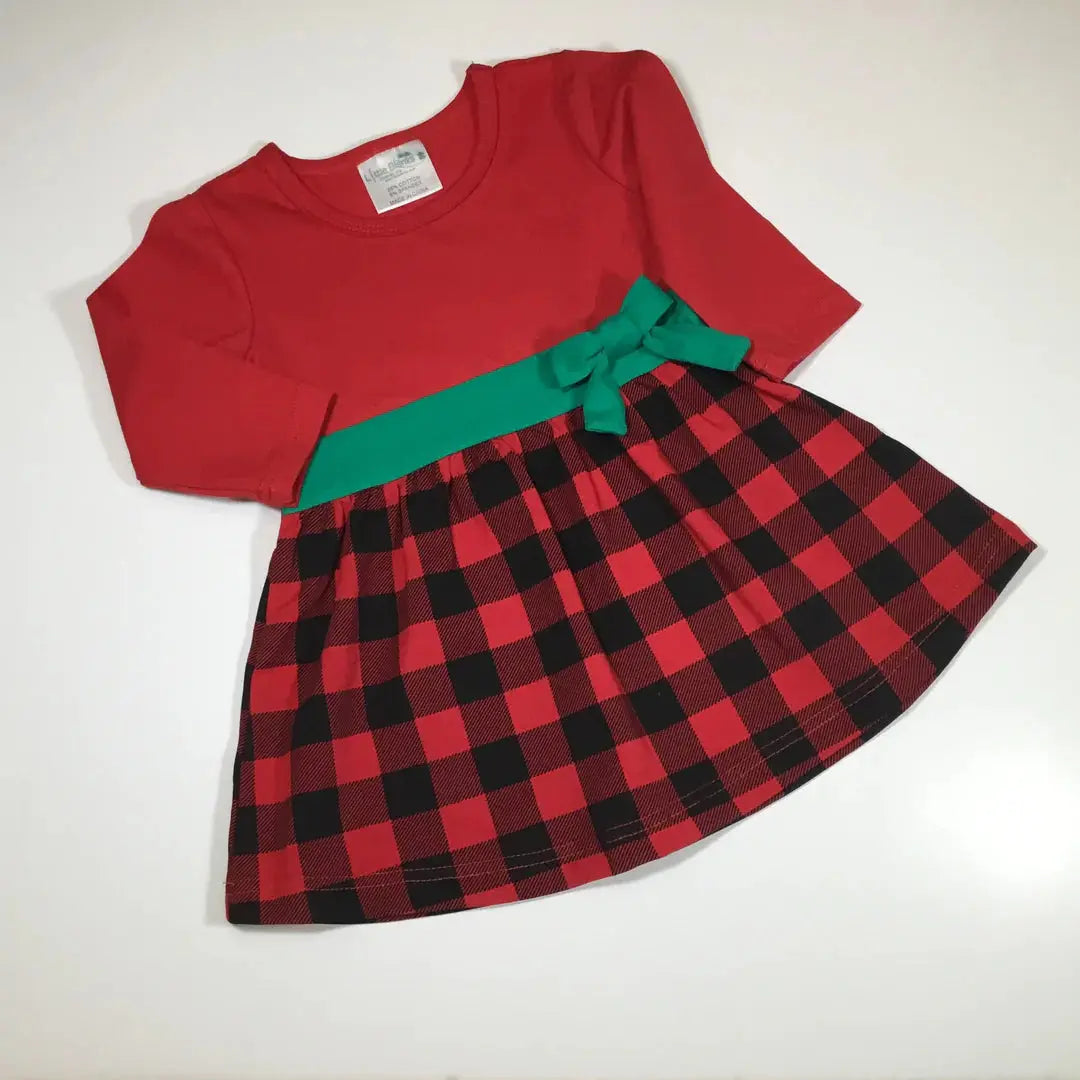 Girls Buffalo Plaid Christmas Dress Little Blanks