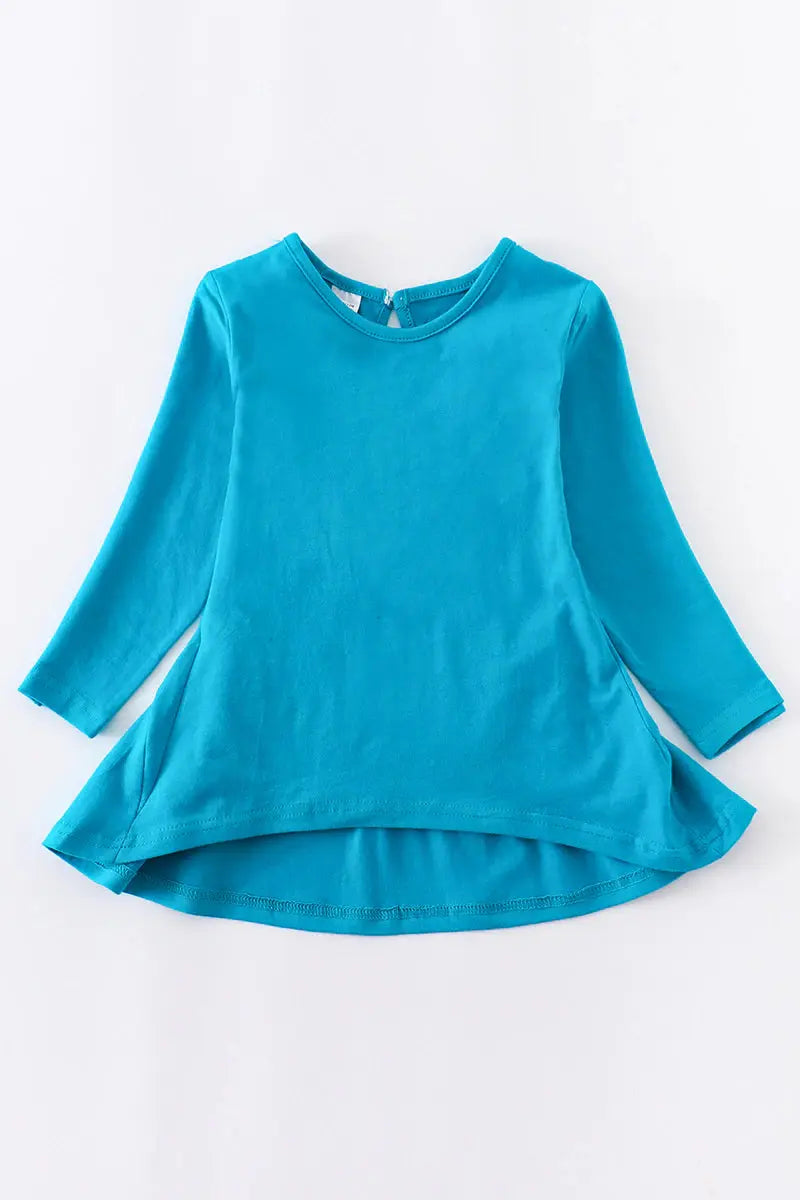 Monogrammed Flowy Blue Tunic Honeydew