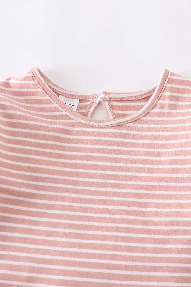 Monogrammed Flowy Pink Stripe Tunic Honeydew