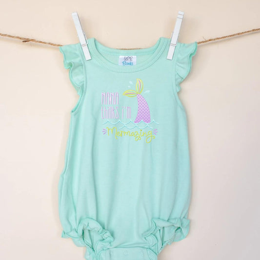 Monogrammed Girl's Angel Sleeve Bubbles ARB Blanks