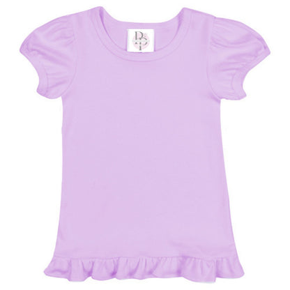 Monogrammed Girls' Lavender Boutique Ruffle Tee Pink Poodle Designz