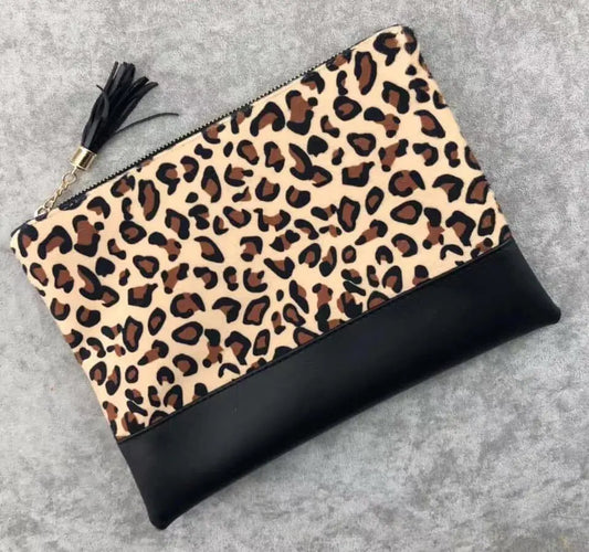 Monogrammed Leopard Print Cosmetic Bag Blanks Outlet