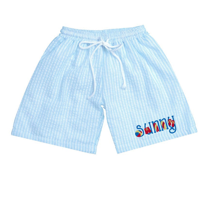 Monogrammed Seersucker Swim Trunks Blanks Outlet