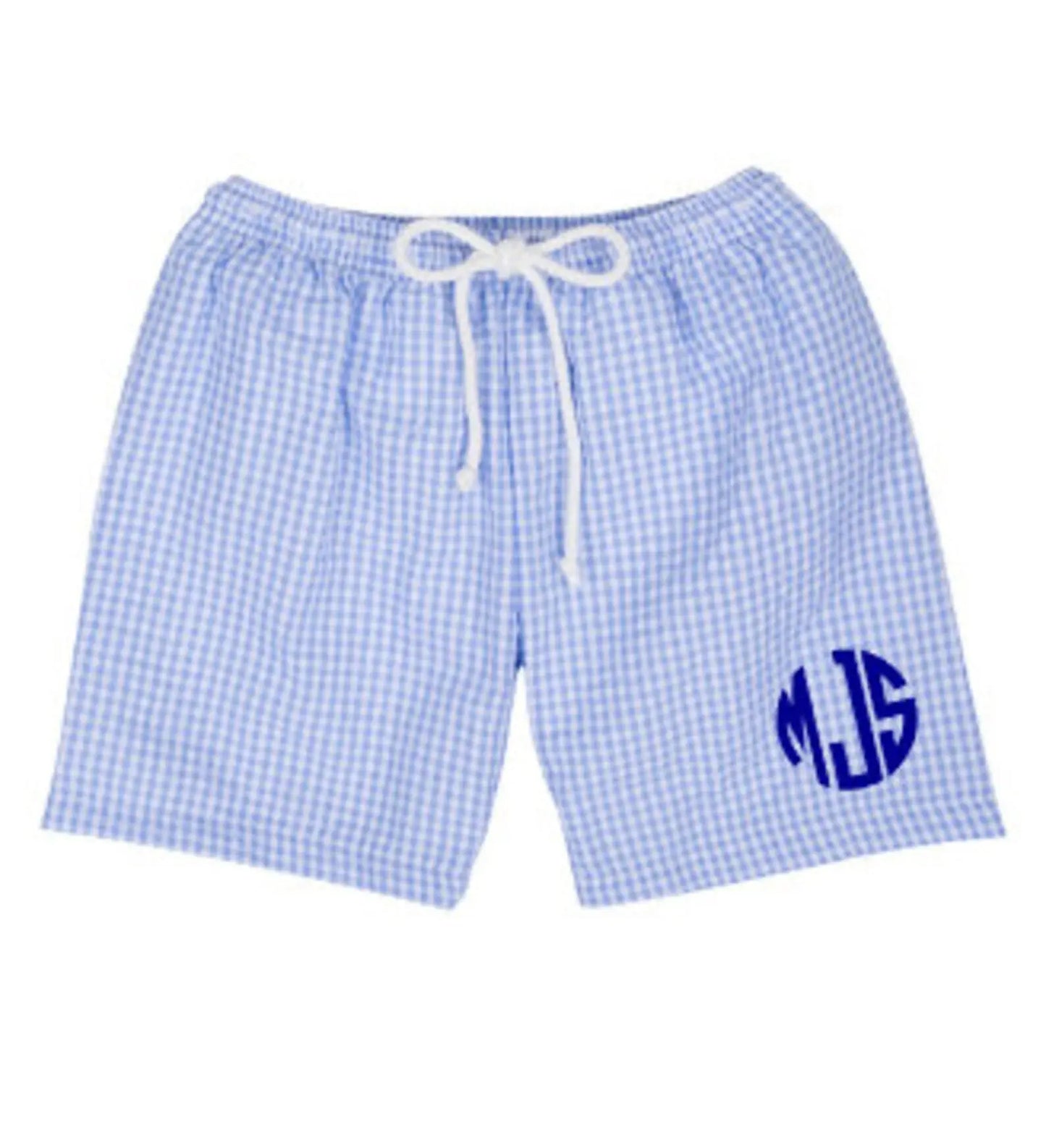 Monogrammed Seersucker Swim Trunks Blanks Outlet