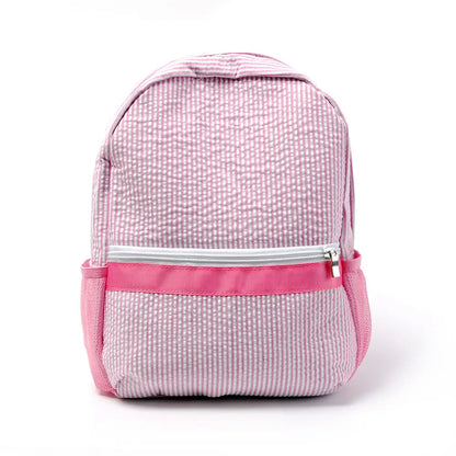 Monogrammed Seersucker Toddler Backpack pinkpoodledesignz