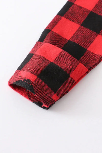 Red/Black Plaid Baby Gown Set Honeydew