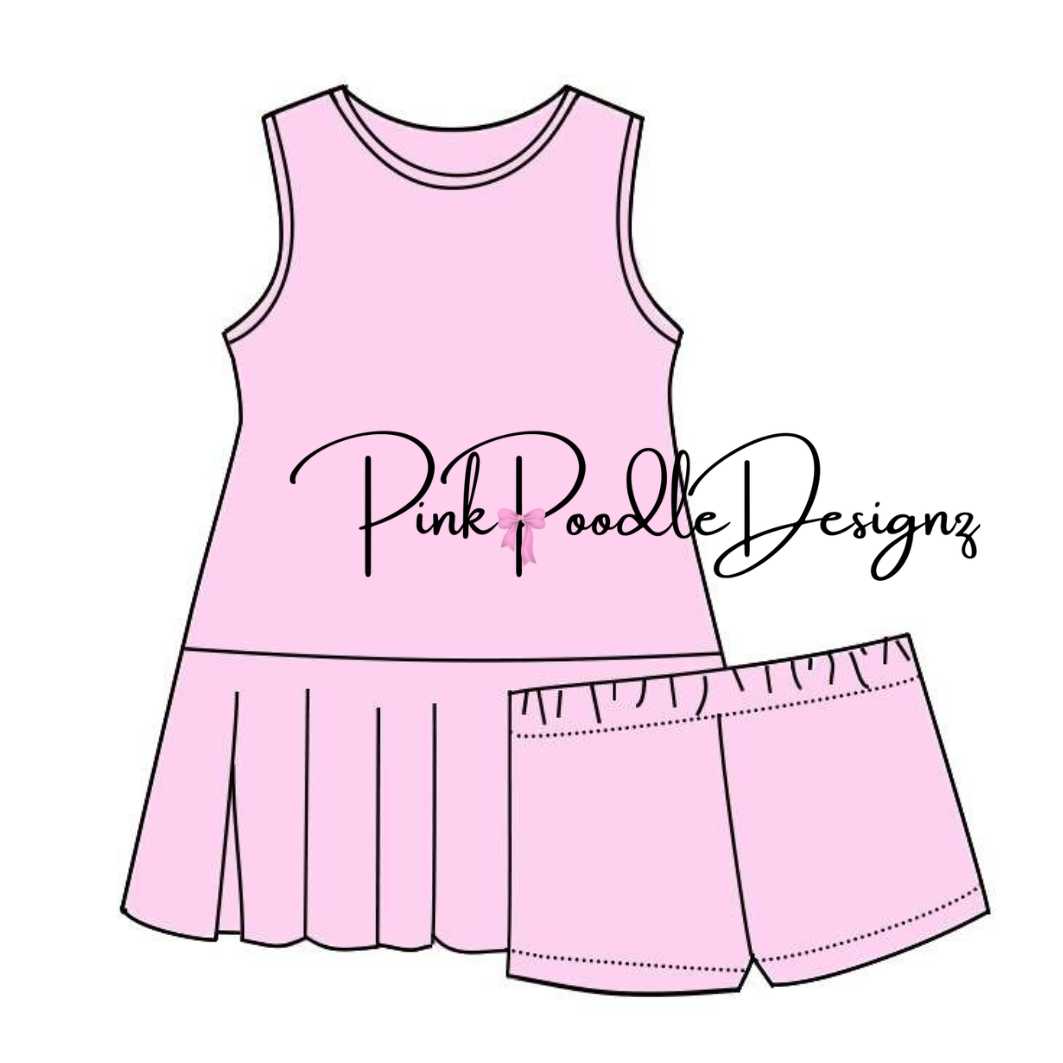 Tennis Dress/ Bloomers Set Pink Poodle Designz